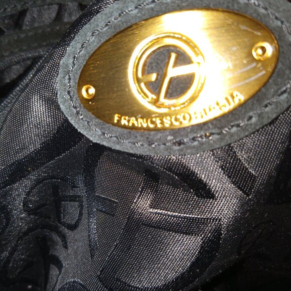 New Vintage Patent Leather Satchel with Gold Hardware - Picture 9 of 11